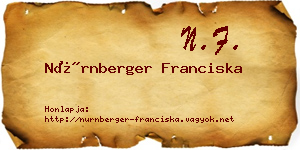 Nürnberger Franciska névjegykártya